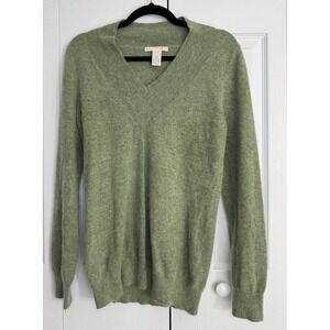 Sarah Spencer Pullover Sweater Women's Medium Green Cashmere Long Sleeve Outdoor